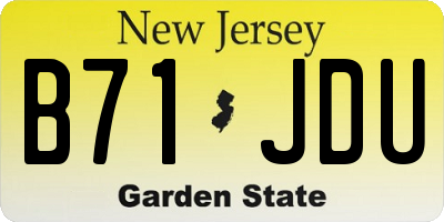 NJ license plate B71JDU
