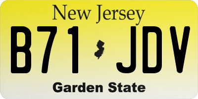 NJ license plate B71JDV