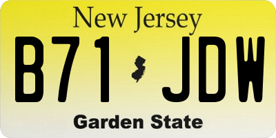 NJ license plate B71JDW