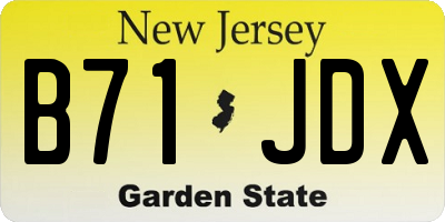 NJ license plate B71JDX