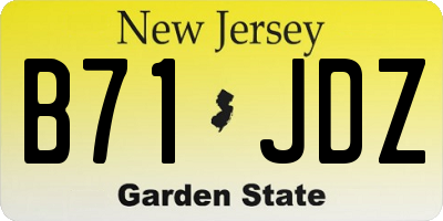 NJ license plate B71JDZ