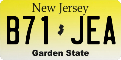 NJ license plate B71JEA