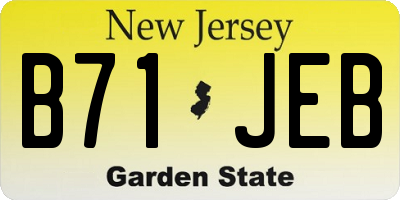 NJ license plate B71JEB