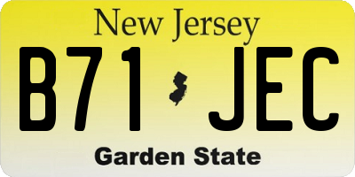NJ license plate B71JEC