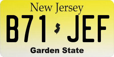 NJ license plate B71JEF