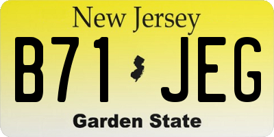 NJ license plate B71JEG