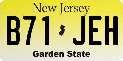 NJ license plate B71JEH