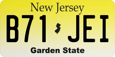 NJ license plate B71JEI