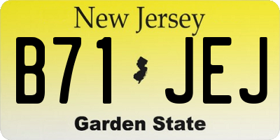 NJ license plate B71JEJ