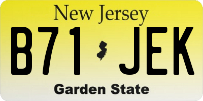 NJ license plate B71JEK