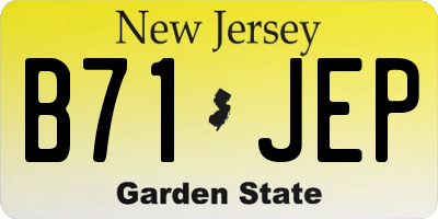 NJ license plate B71JEP
