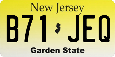 NJ license plate B71JEQ