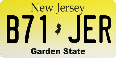 NJ license plate B71JER