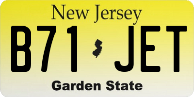 NJ license plate B71JET