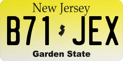 NJ license plate B71JEX