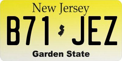 NJ license plate B71JEZ
