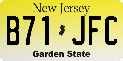 NJ license plate B71JFC