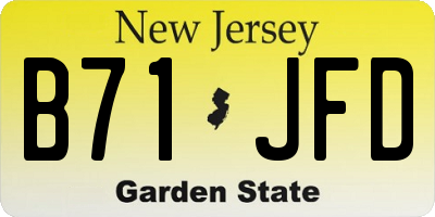 NJ license plate B71JFD