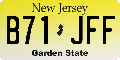 NJ license plate B71JFF
