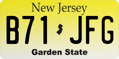 NJ license plate B71JFG