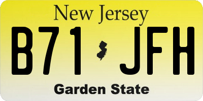 NJ license plate B71JFH