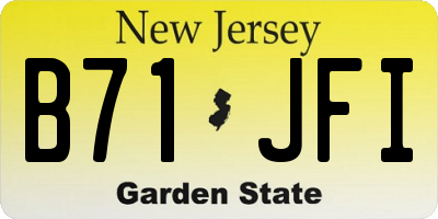 NJ license plate B71JFI