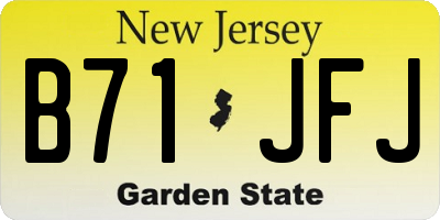 NJ license plate B71JFJ