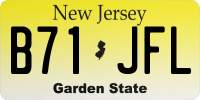 NJ license plate B71JFL