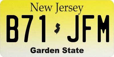 NJ license plate B71JFM