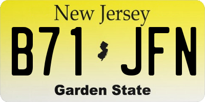 NJ license plate B71JFN