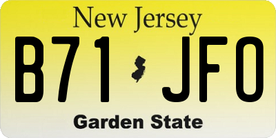 NJ license plate B71JFO