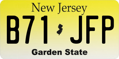 NJ license plate B71JFP