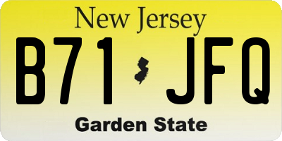 NJ license plate B71JFQ