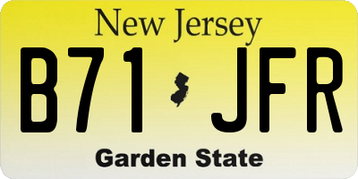 NJ license plate B71JFR
