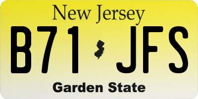 NJ license plate B71JFS
