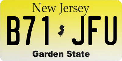 NJ license plate B71JFU
