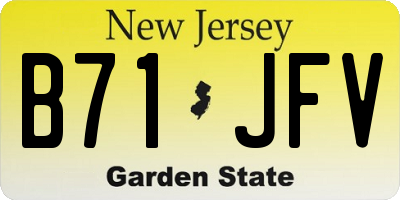 NJ license plate B71JFV