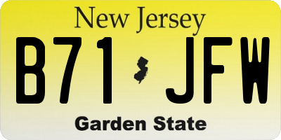 NJ license plate B71JFW