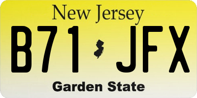 NJ license plate B71JFX