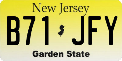NJ license plate B71JFY