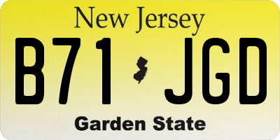 NJ license plate B71JGD
