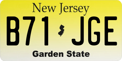 NJ license plate B71JGE