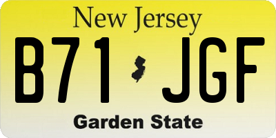 NJ license plate B71JGF