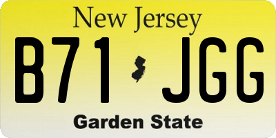 NJ license plate B71JGG