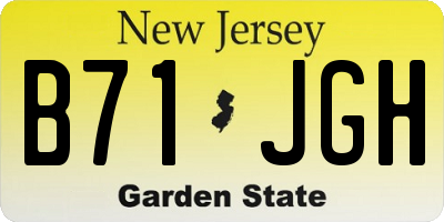 NJ license plate B71JGH