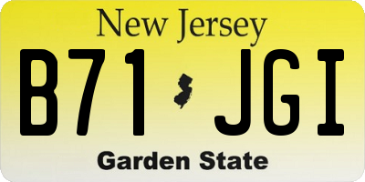 NJ license plate B71JGI