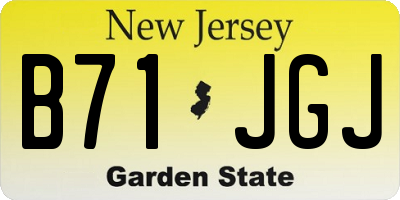 NJ license plate B71JGJ