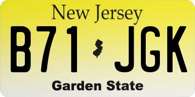 NJ license plate B71JGK