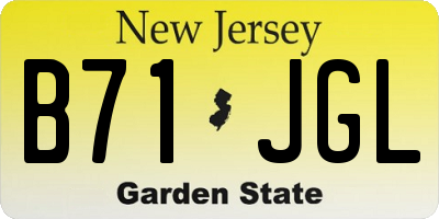 NJ license plate B71JGL
