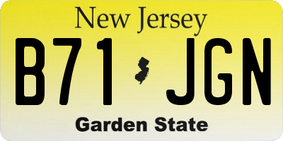 NJ license plate B71JGN